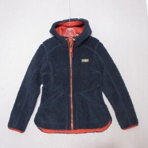 L.L. Bean Hoodie Jacket Women XS Blue Full Zip Mountain Pile Fleece Navy Outdoor